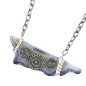 Lindsey Langolf Designs Agate Gears Necklace